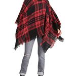 Steve Madden Red & Black Buffalo Plaid Poncho NWT! Photo 0