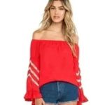 Vava by Joy Han ⭐️  off the shoulder red top in size xs Photo 4