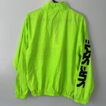 Vintage Surf Style Pullover Quarter Zip Windbreaker Neon Green Black Size Large Yellow Photo 4