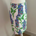 Lilly Pulitzer Blue and Green Cotton Floral Pencil Skirt sz 6 Photo 2