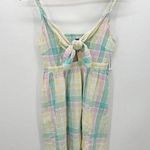 Old Navy  Dress Women Pastel Tie Front Linen Blend Mini Straps Size S Feminine Photo 0