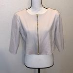 Philosophy  Republic Clothing light beige shrug cropped zip up blazer Photo 0
