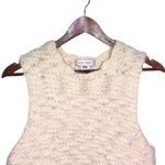 Nine West VTG Cream Chunky Wool Knit Sequin Embellished Crewneck Sweater Vest Photo 3