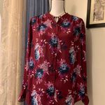 Faded Glory Merlot Floral Blouse Top Photo 0