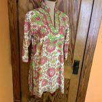 Gretchen Scott bright pink n green embroidered tunic Size M Photo 7