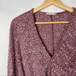 Boutique  R2D Red Faux Wrap Front Long Sleeve Blouse S Photo 2