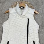 Athleta So Down Asymmetrical Front Zip Puffer Vest Down Feather in Ivory Size S Photo 2