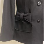 Betsey Johnson Black Wool Blend Button Up Coat Bow Pockets NWT 6 *Button Defect* Photo 3