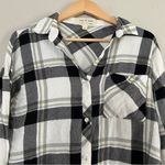 Cloth & Stone  Anthropologie Soft Flannel Plaid White Black Yellow Casual Comfy Photo 3