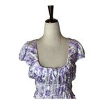 Majorelle  Shirt Women Small‎ Purple Riviera Floral Pegasus Top NWT Boho Cottage Photo 5
