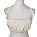 We Wore What  Cream Halter Crop Top Size Medium NWT Tie Neck Halter Top Photo 1