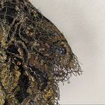 Marchesa Norte Golden Crest Lace Black Dress size 2 flawed Photo 9