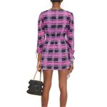 RHODE Piper Plaid Puff Shoulder Mini Dress Small Pink Photo 5