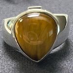 Elle  925 Sterling Silver Tiger Eye Ruby Ring Size 8 Very Good Used Condition Photo 0