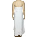 Amanda Uprichard Symone Asymmetric Ruffle Denim Maxi Dress, Ivory, XL Photo 8