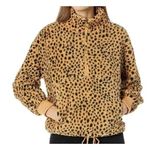 Billabong Faux Fur Leopard Pullover 1/2 Half Zip Sweater Size XL Photo 0
