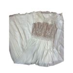 Dress the Population NEW gorgeous flowy white tan wedding formal dress sz S Photo 5