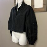 ZARA  Black Button Down Cropped Long Sleeve Jacket w/ Elastic Wristbands-Large Photo 1