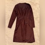 Rag and Bone NEW  Mckenzie Midi Dress Foil Coated Faux Leather burgundy red Sz 4 Photo 8