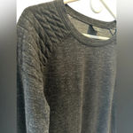 32 Degrees Heat  Fleece Top Women Black Crew Neck Top Stitch Long Sleeve NWOT Photo 2