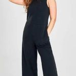 Nike Sportswear Black Cotton Knit Mock-neck Jersey Crop Wide Leg Jumpsuit M Photo 0