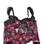 Torrid size 2 black floral satin ruffle bodysuit nwt Photo 3