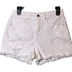Good American Shorts Womens 2 White Distressed High Rise Frayed Hem Denim Summer Photo 8