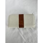 Cluci Wallet Clutch Organizer Card Holder Snap‎ Closure White Brown Medium Photo 4