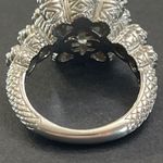 Judith Ripka  925 Sterling Silver CZ Floral Ring Size 7 EUC Photo 3