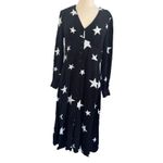 NOBODY’S CHILD Black & White Star Siri Midi Dress Boho Chic Whimsical Goth Sz 8 Photo 2