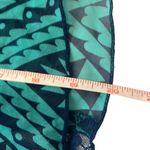 Self Esteem  EUC Green Blue Abstract Print Lace Inset Sheer Blouse Sz M Photo 5