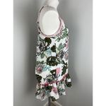 Miken Swim Tropical Floral Tiered Pom Pom Swim Beach Coverup Small Photo 1