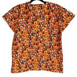 Cassandra O Halloween Orange Black Scrub Top Size M New Size M Photo 1