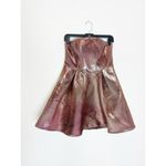 Topshop  Pink Metallic Strapless Mini Dress Size 8 Fit & Flare Barbie Fairy Rave Photo 4