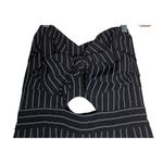 ASTR the Label Mara Black Pinstripe Strapless Cropped Wide Leg Jumpsuit Bow Sz L Size L Photo 2