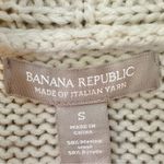 Banana Republic  Cream Cable Knit Open Front Wool Blend Italian Yarn Cardigan Photo 2