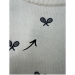 Renwick | M | Club Allover Racquets Sweater Embroidered Tennis Knit Pullover White Size M Photo 3