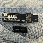 Polo  Ralph Lauren Womens Sweater Size L Large Blue Cloud Tie Dye Linen Knit Photo 6