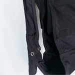 Free People Deep V Thong Bodysuit Top Long Sleeves Black Sz Small Photo 2