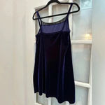 Central Park West Vintage  Navy Velvet Cami Slip Intimates Dress Size M Medium Photo 3