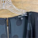 Madewell  Wrap Front Smock Waist Jumpsuit in Dot Jacquard Size Small Black Photo 7