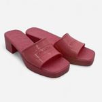 Coach  Women's Scarlett Pink Block Heel Mules Sz 9 Photo 0