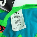Tyr. Womens Motus Bali Tieback Triangle Bikini Active Swim Top Green Colorful XS Photo 5