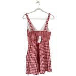 Abercrombie & Fitch NWT  V-Neck Linen-Blend Mini Dress Red Gingham Small Photo 4