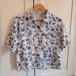 Abercrombie & Fitch  Shirt Tropical Linen Resortwear Size Medium White Lotus Photo 0