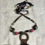 Magic  Black and Pink Halter Dress with Vibrant Pattern Photo 9