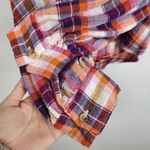 Pilcro Anthropologie Breezy Plaid Top Button Up Shirt Blouse Ruffle Size LP Photo 5