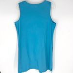 Lands' End Land’s End Sleeveless Swim Cover Up Embroidered Cotton Turquoise Size L Photo 2