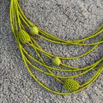C Est 1946 Multi Strand Beaded Lime Green Necklace Photo 1