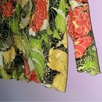 Chico's  Size L Linen Jacket Embroidered Floral Multicolor Cardigan Photo 2